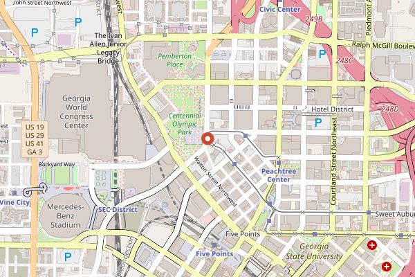 Map showing Atlanta BBQ Festival in Atlanta