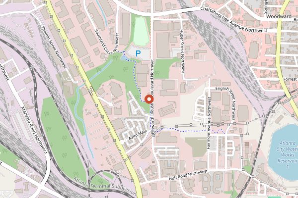 Map showing Bacchanalia in Atlanta