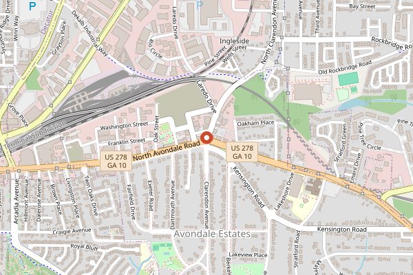 Map showing Arepa Mia in Atlanta
