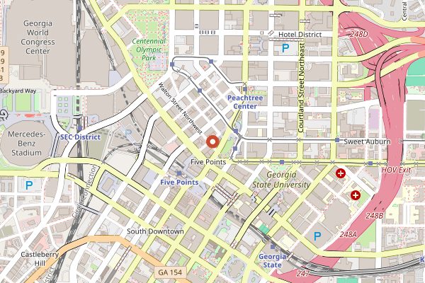 Map showing Reuben's Deli in Atlanta