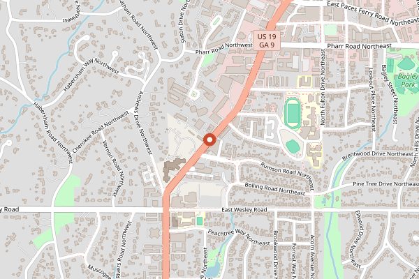 Map showing Landmark Diner Buckhead in Atlanta