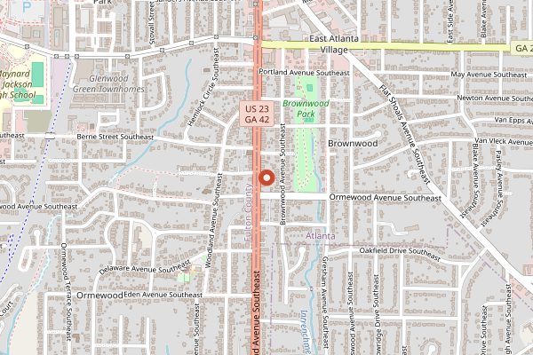 Map showing OK Yaki in Atlanta