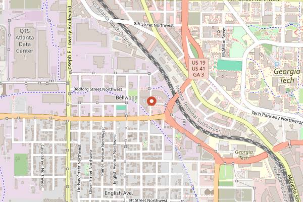Map showing Echo Room in Atlanta