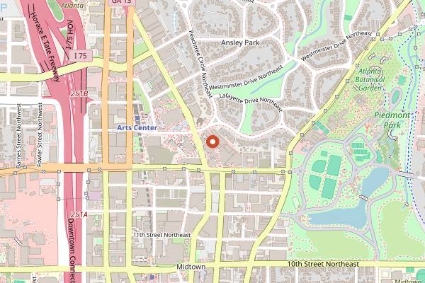 Map showing JoJo's Beloved Cocktail Lounge in Atlanta