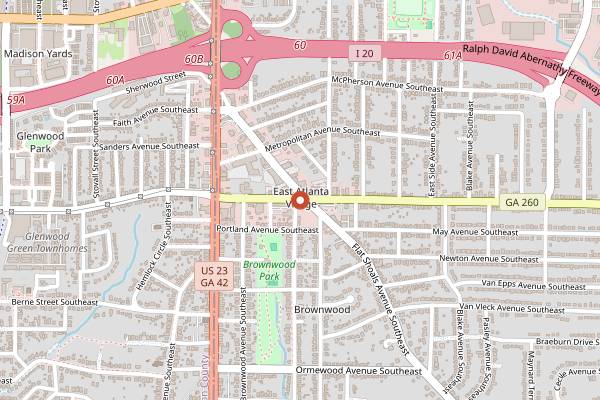 Map showing Mary's in Atlanta