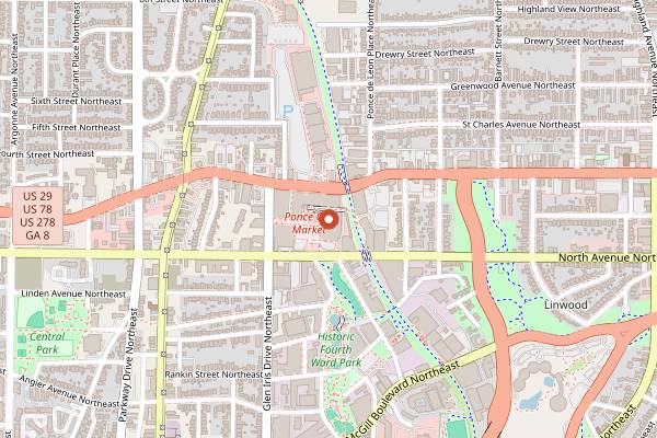 Map showing 9 Mile Station in Atlanta