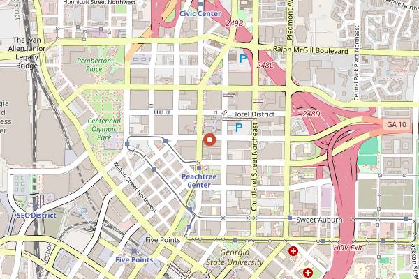Map showing Red Phone Booth in Atlanta