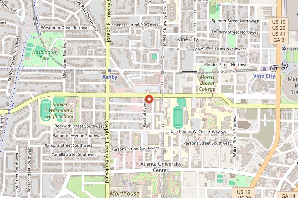 Map showing Busy Bee Cafe in Atlanta