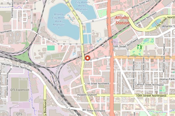 Map showing Cooks and Soldiers in Atlanta