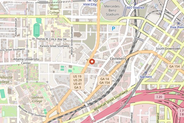 Map showing Paschal's in Atlanta