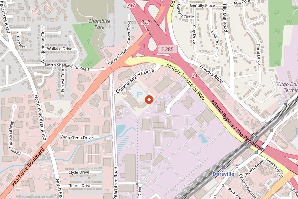 Map showing Snackboxe Bistro in Atlanta