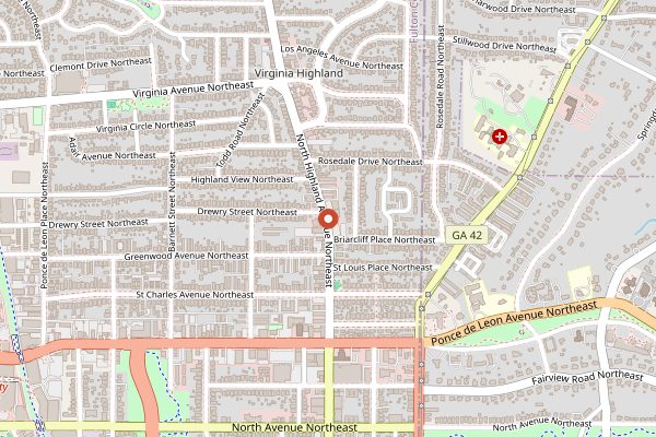 Map showing Humble Pie in Atlanta