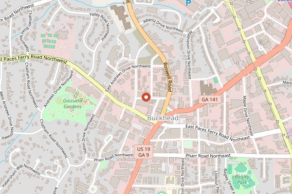 Map showing Le Bon Nosh in Atlanta