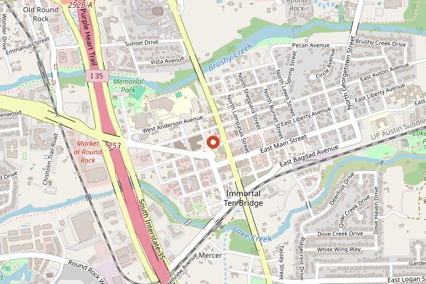 Map showing Round Rock Donuts in Austin