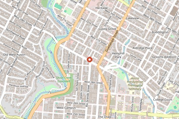 Map showing Texas French Bread in Austin