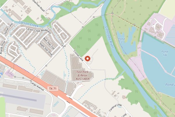 Map showing Live Oak Brewing Company in Austin