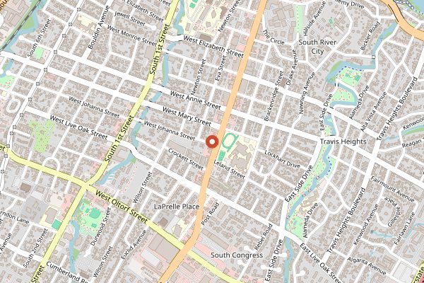 Map showing Magnolia Cafe (South Congress) in Austin