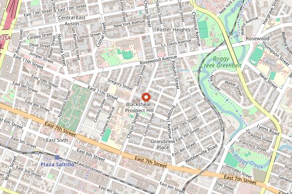 Map showing Figure 8 Coffee Purveyors (Chicon) in Austin