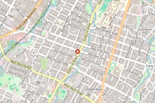 Map showing Bouldin Creek Cafe in Austin