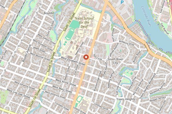 Map showing Hopdoddy Burger Bar (South Congress) in Austin