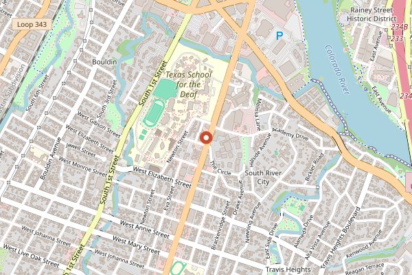 Map showing Joann's Fine Foods in Austin