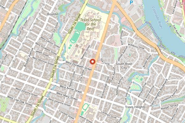 Map showing Perla's Seafood and Oyster Bar in Austin
