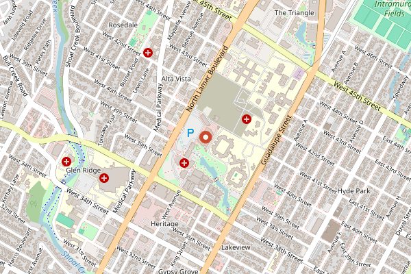 Map showing Central Market Cooking School in Austin