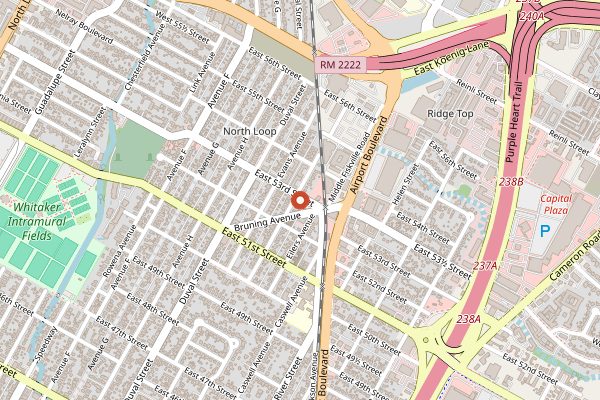Map showing Bistro Vonish in Austin