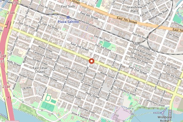 Map showing Mr. Natural (East Cesar Chavez) in Austin