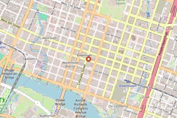 Map showing Comedor in Austin