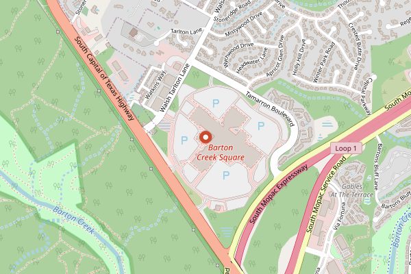 Map showing Barton Creek Farmers Market in Austin
