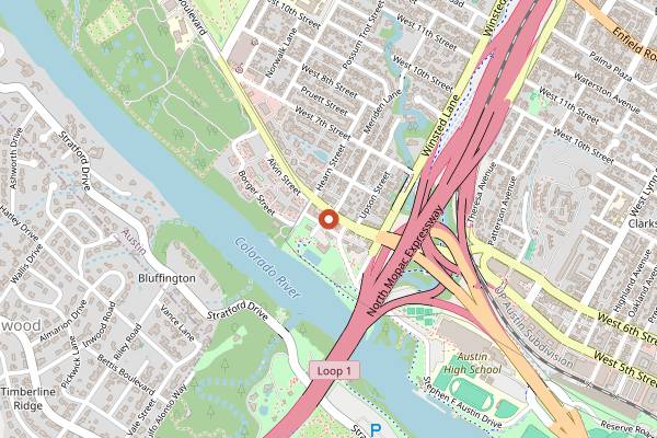 Map showing Deep Eddy Cabaret in Austin