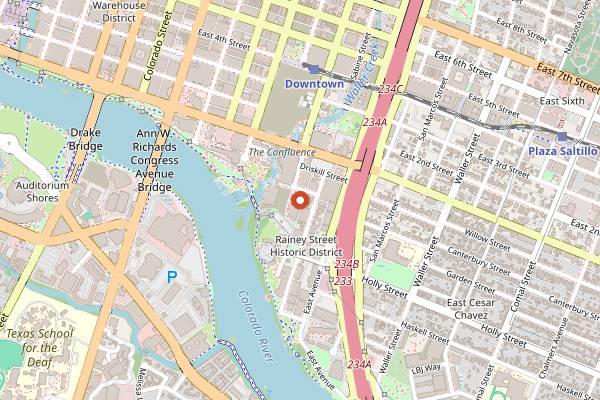 Map showing Geraldine's in Austin