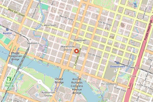 Map showing Oilcan Harry's in Austin