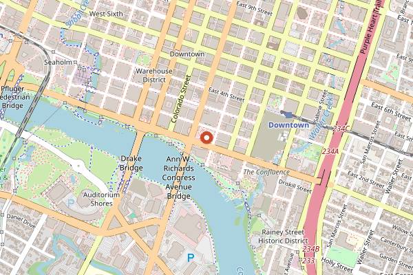 Map showing P6 at the LINE Austin in Austin