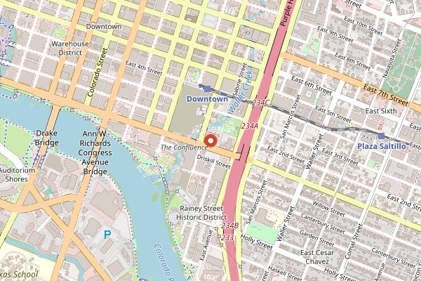 Map showing Garrison in Austin