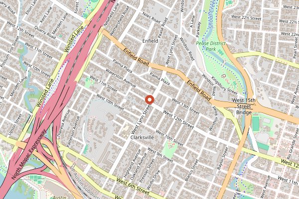 Map showing Jeffrey's in Austin