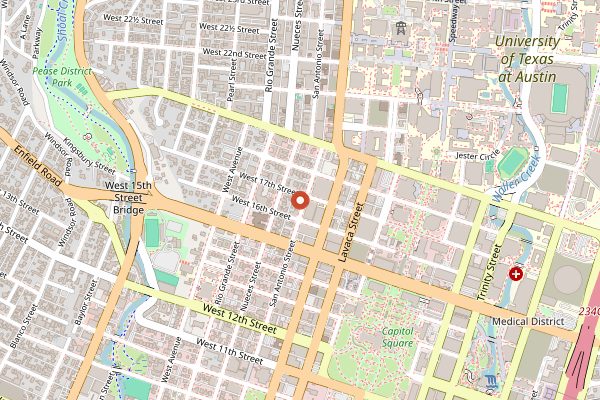 Map showing Olamaie in Austin