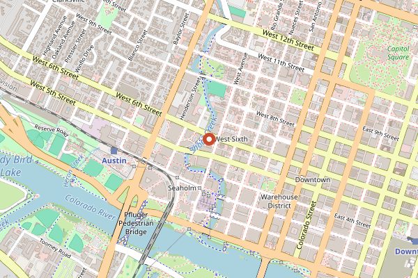 Map showing Sammie's Italian in Austin