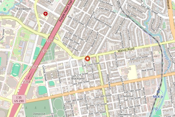 Map showing Este (wine bar program) in Austin