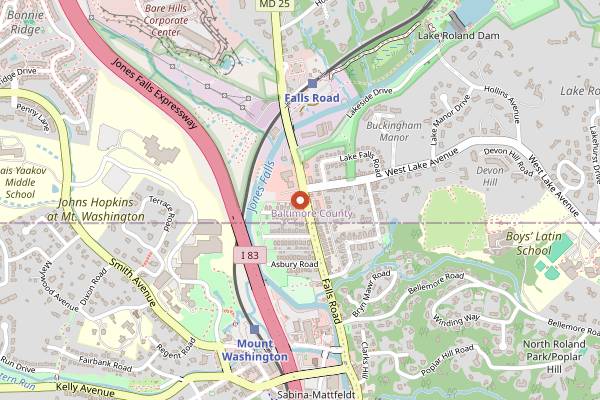 Map showing Bonjour Bakery & Cafe in Baltimore