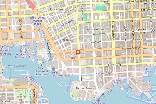 Map showing Kneads Bakeshop in Baltimore