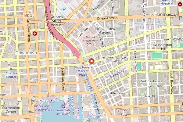 Map showing Patisserie Poupon in Baltimore