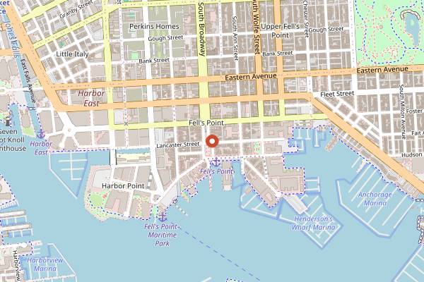 Map showing Max's Taphouse in Baltimore