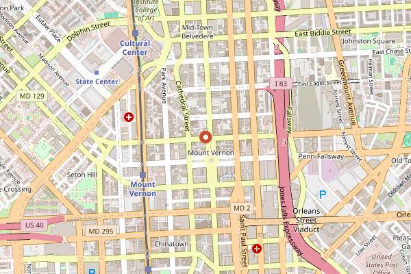 Map showing Sugarvale in Baltimore