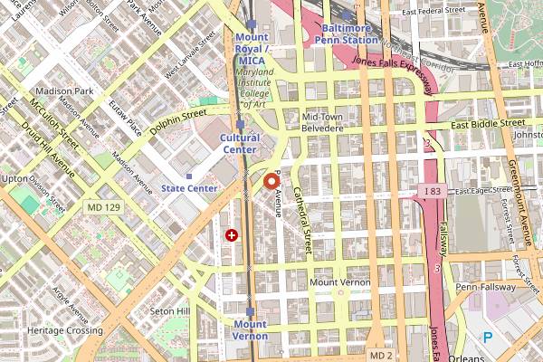 Map showing Wet City in Baltimore