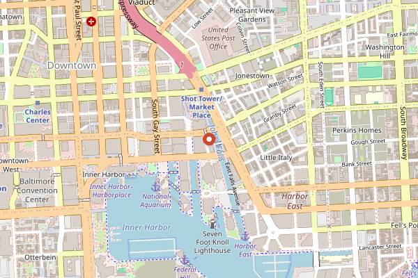 Map showing Miss Shirley's Cafe in Baltimore