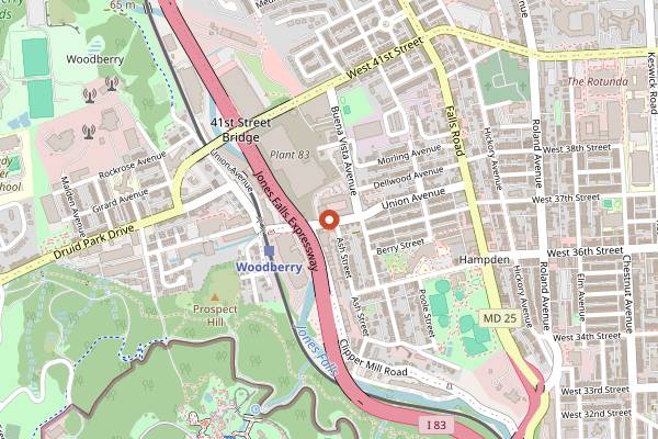 Map showing Artifact Coffee in Baltimore