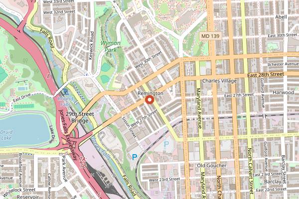 Map showing Cafe Los Suenos in Baltimore