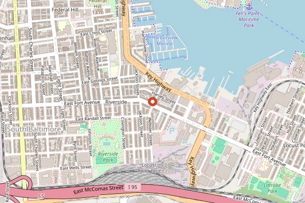 Map showing Koba Cafe in Baltimore